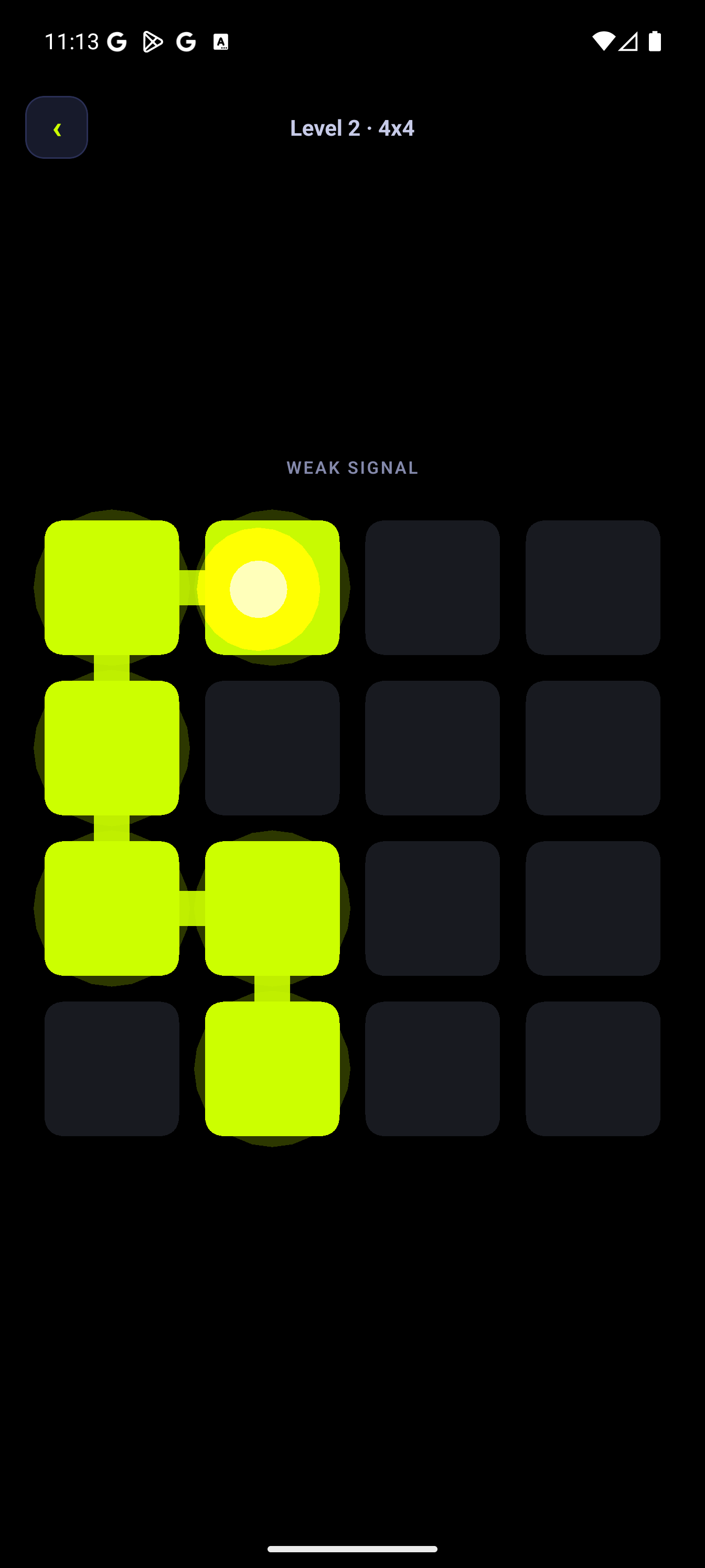 Retrace gameplay, tracing a path on the grid